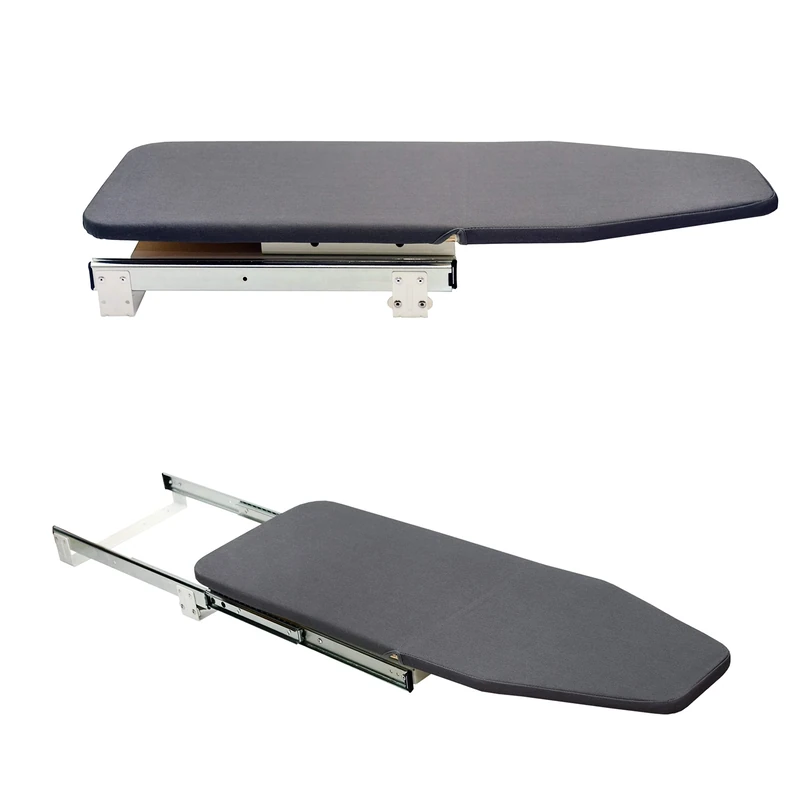 AKOZLIN Retractable Pull Out Ironing Board Closet Sliding Out Swivel Iron Board Mounted in Drawer with Heat Resistant Ironing Cover, Board Size: 31.88" 13", Gray