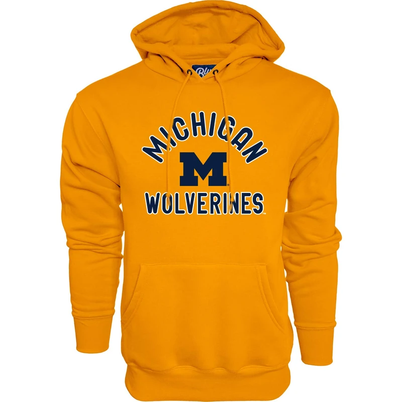 Blue 84 NCAA Michigan Wolverines Mens Hoodie Line Up Secondary Color, Michigan Wolverines Gold, Medium (MHS_GILFORD_ALT)