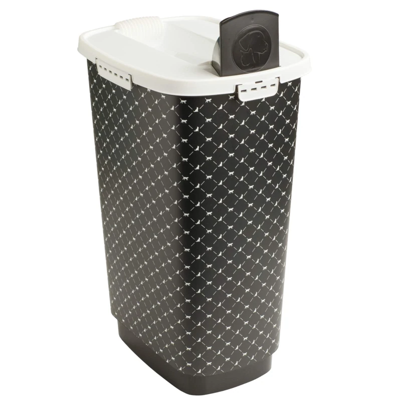 Rotho Cody Pet food container 50l with lid, food-safe plastic (PP) BPA-free, black, 50l
