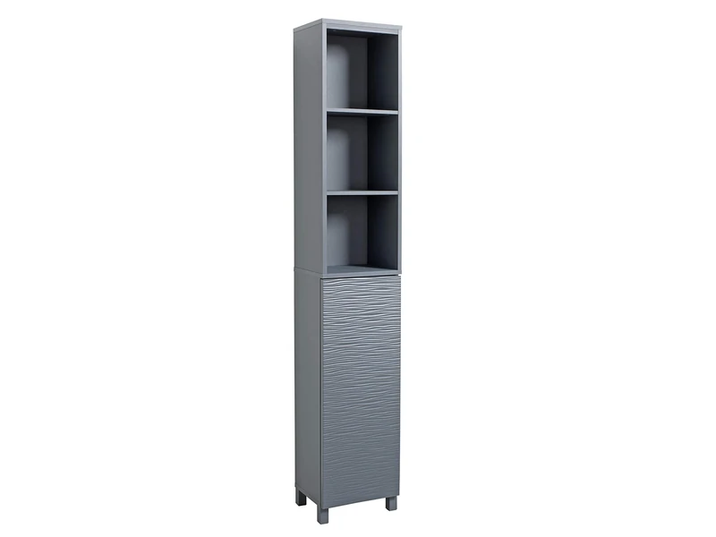 House & Homestyle Jessie Ripple Tallboy, Particleboard-3mm Particleboard-15mm Particleboard with Textured Foil Finish MDF/Particleboard-30mm Nominal Assembly Kit-Boxed, one Size - Image 1