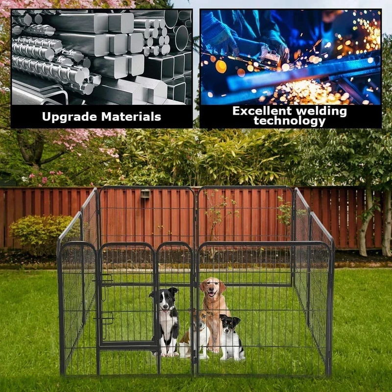 UNDERDOG Extra Heavy Duty Puppy Play Pen - 8 Panel 80x60cm Indoor/Outdoor Dog/Puppy Whelping Pen