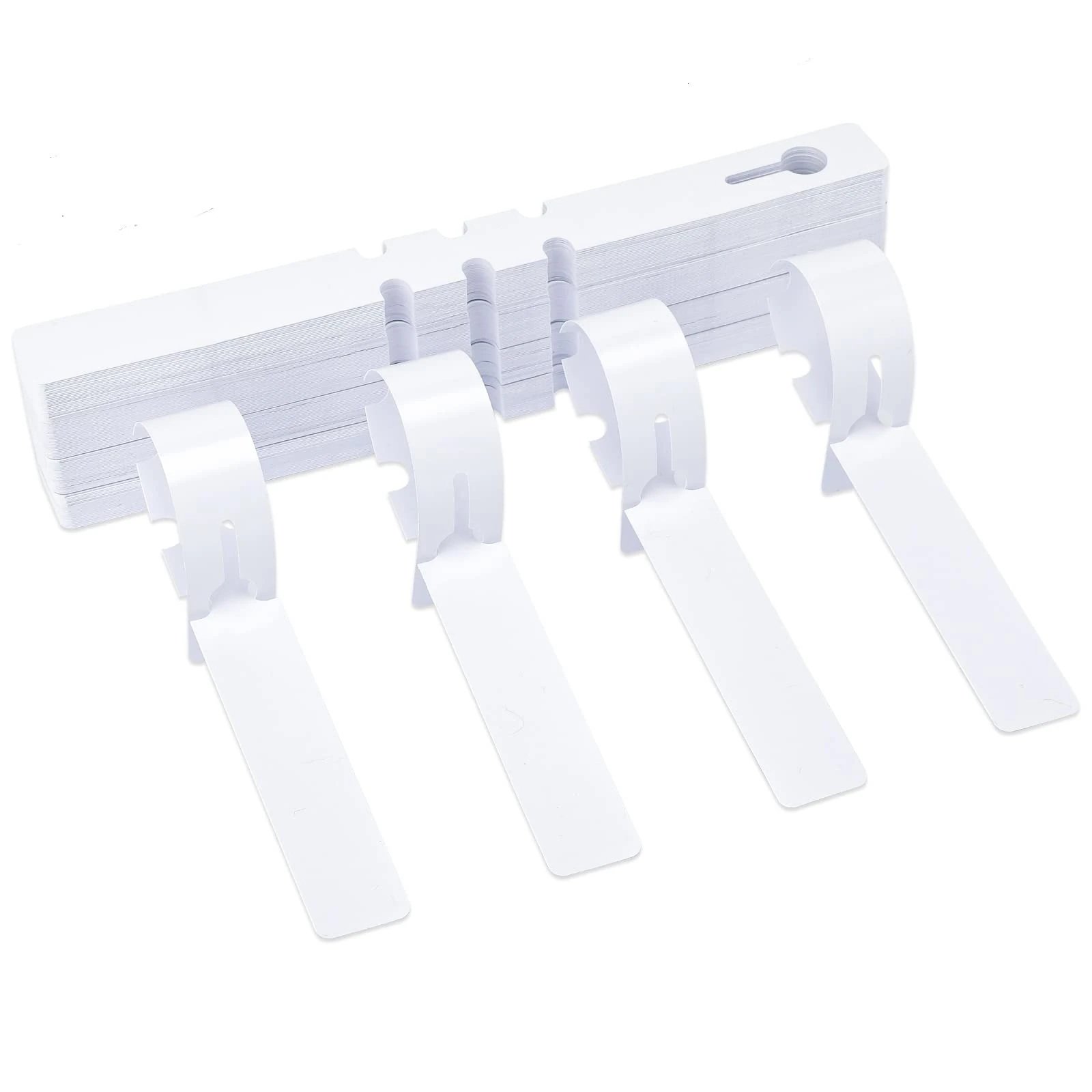 KINGLAKE Tree Labels,100Pcs Plant Labels Markers Plastic Garden Name Tags for Outdoor Plants, Adjustable Wrap Around Hanging Tags (White 21x2cm)