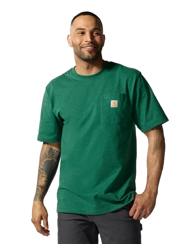 Carhartt Men's Loose Fit Heavyweight Short-sleeve Pocket T-shirt (Big & Tall), North Woods Heather, XXL Tall