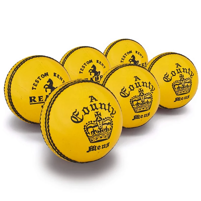 Readers County Crown Cricket Ball 5.5oz, Yellow, Mens (Box Of x6)