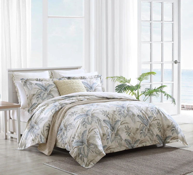 Tommy Bahama | Comforter Set-100, Ultra-Soft & Breathable, Reversible Bedding with Matching Shams, Cotton, Blue, King