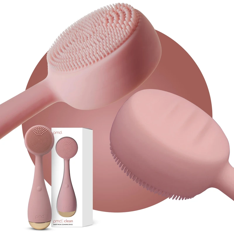 PMD Clean - Smart Facial Cleansing Device with Silicone Brush & Anti-Aging Massager - Waterproof - SonicGlow Vibration Technology - Clear Pores and Blackheads - Lift, Firm, and Tone Skin