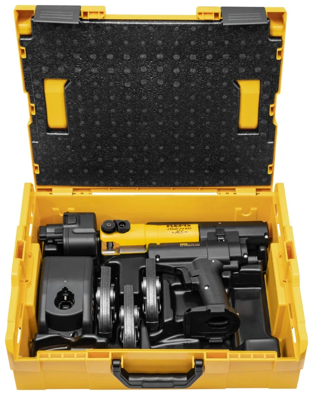 M15-18-22 M15-18-22 Radial Crimping Machine Set with Li-Ion Battery in Case and 3 Jaws, Steel, 30 x 25 x 5 cm, Yellow
