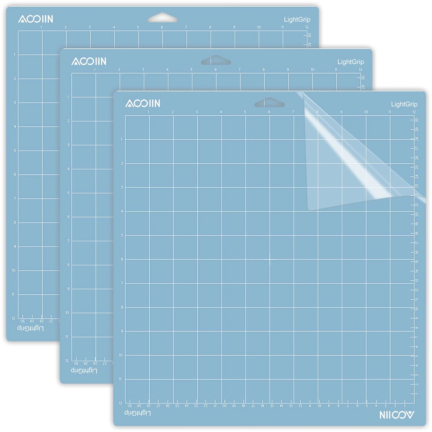 AOOIIN Cutting Mat for Cricut Explore One/Air/Air 2/Maker 3 Packs, 12x12 inches (Blue for Cricut, Light Grip, 12''x12'')