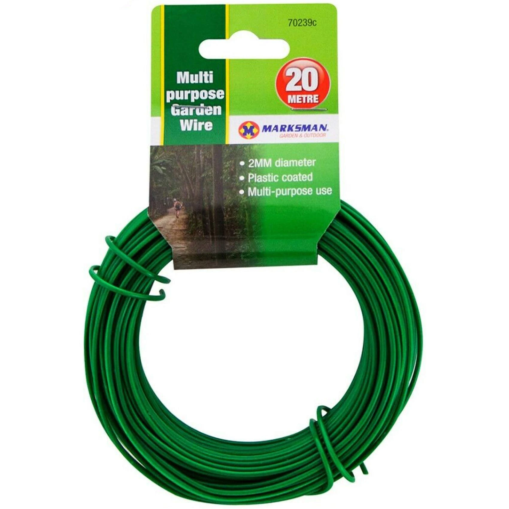 Nti MARKSMAN 20 x Meter Garden Wire Galvanised Green Plant Tie Home Thick Silver Thin Metal Decking Fencing Outdoors Indoor General Multi Purpose Coated UK FREE P&P (2.0mm x 20m Green Garden Wire)
