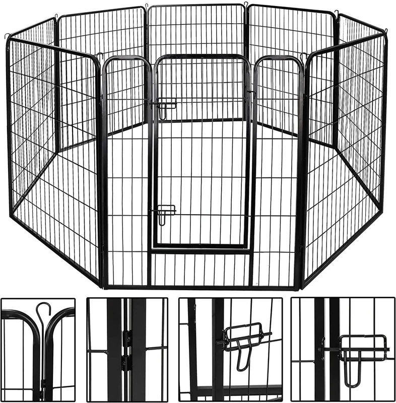UNDERDOG Extra Heavy Duty Puppy Play Pen 8 x Panel Playpen Indoor/Outdoor Dog/Puppy Whelping Pen Pens (8 Panel 80x80cm)