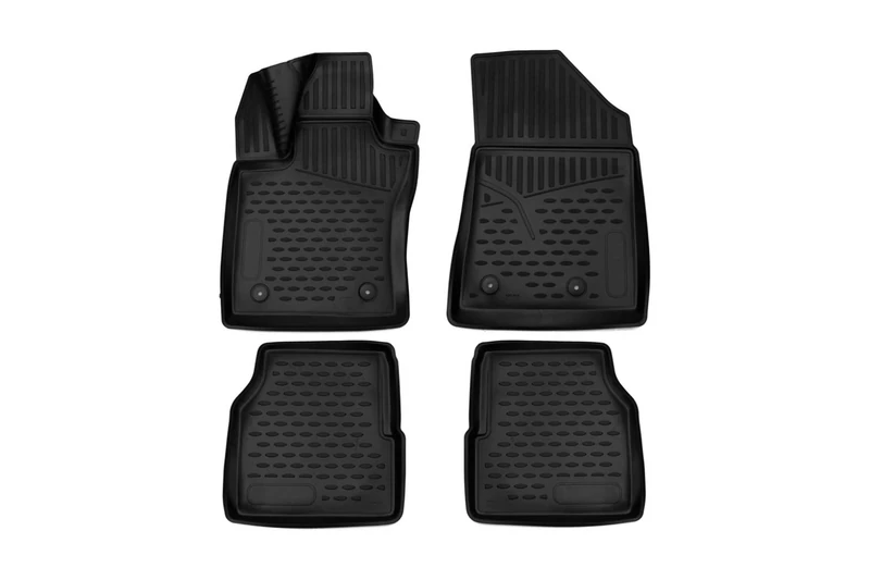 Fits 2017-2021 Jeep Compass Car Floor Mats Front 2nd Row Seat Liner Set All Weather Full Set Liners (Black) - Image 1
