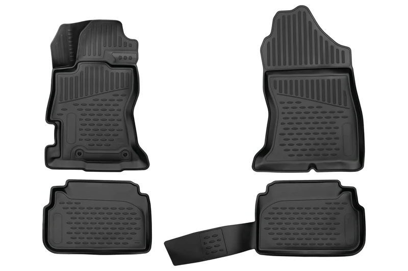 Fits 2018-2021 Subaru Crosstrek / 2017-2021 Subaru Impreza Floor Mats Front & 2nd Row Seat Liner Set All Weather Full Set Liners (Black)