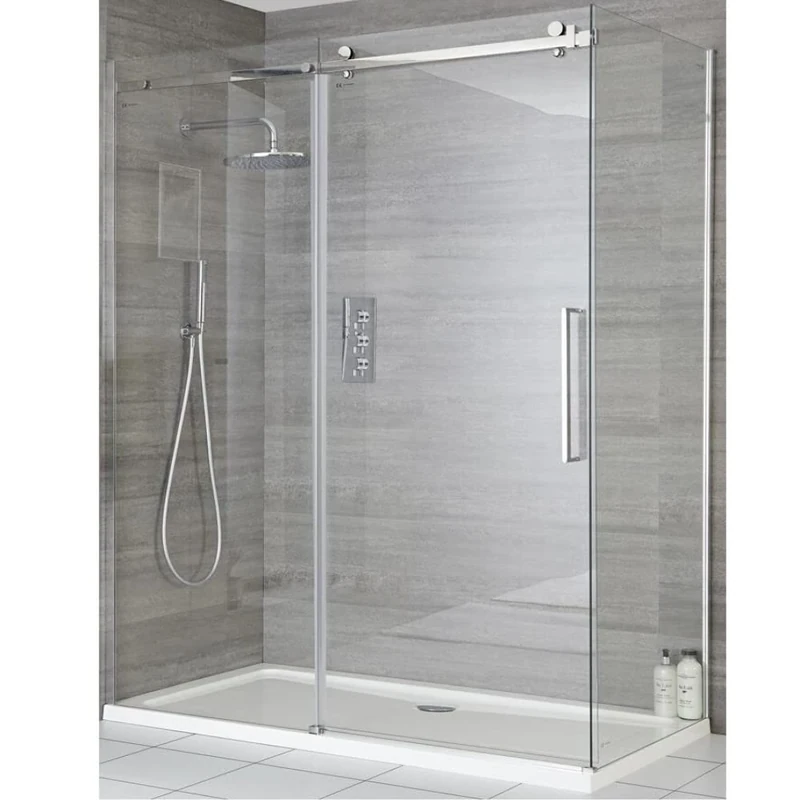 Milano 1200mm Frameless Sliding Shower Door + 900mm Side Panel