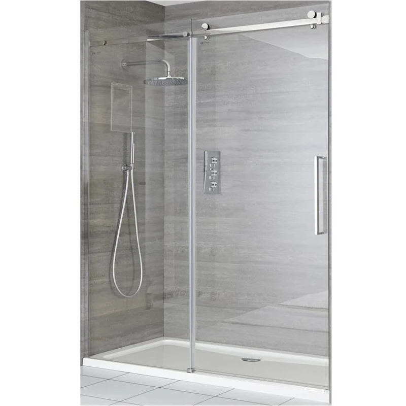 Milano 1500mm Chrome Reversible Frameless Sliding Shower Door