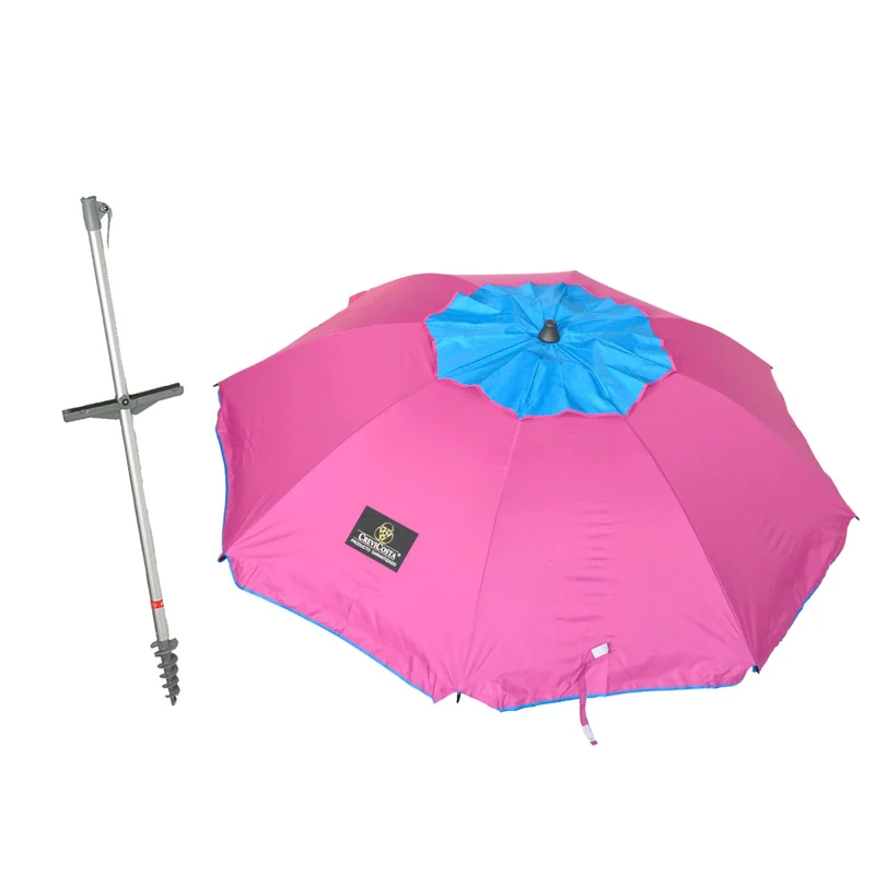 CREVICOSTA QUALITY MARK MARCAS DE CALIDAD - Parasol 180 cm with spiral and practical handles. 8 ribs (pink)