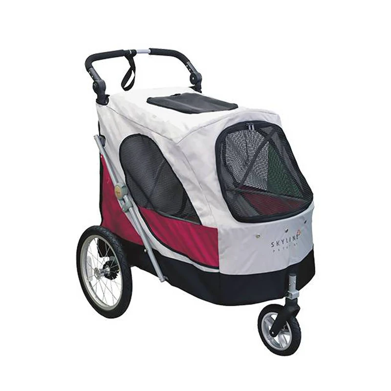 Pettio Aventura XL Pushchair Grey Red Dogs Less 45 kg