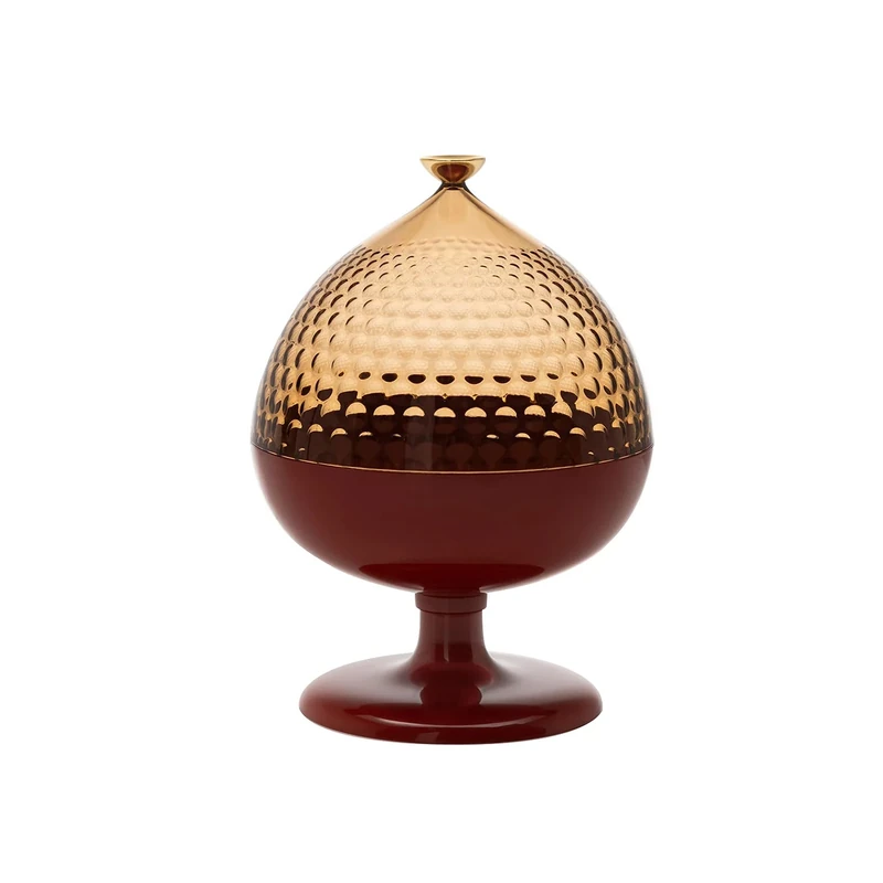 Kartell Pumo Container/Centerpiece, Amber and Brick Red