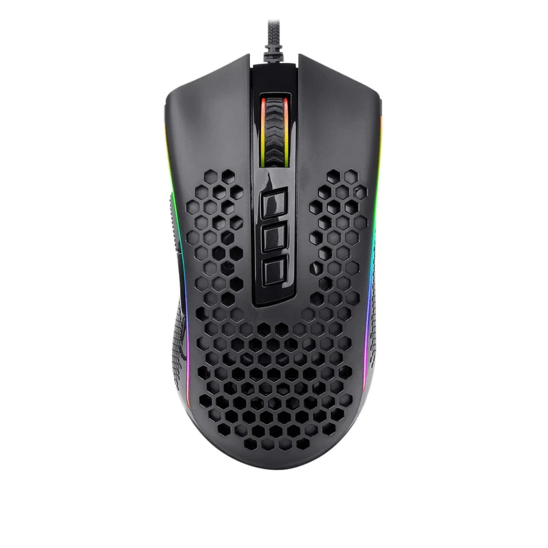 Redragon STORM Elite M988-RGB Gaming Mouse, Black, 16000 DPI, 8 Programmable Buttons, LED Lights, Ambidextrous, USB, Classic Style