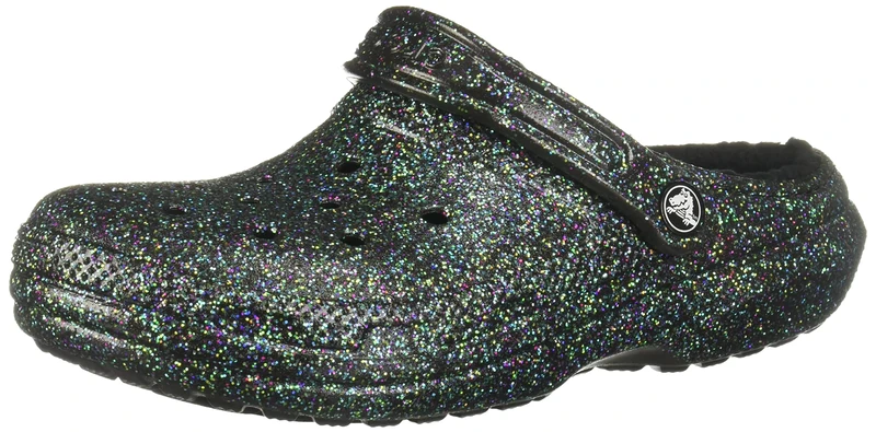 Crocs Unisex Men's and Women's Classic Lined Clog | Fuzzy Slippers, Starry Skies Glitter, 11 UK - Image 1