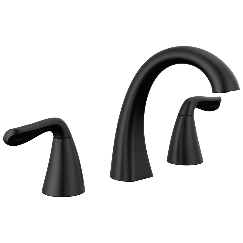 Delta Faucet 35840LF-BL Arvo Widespread Bathroom Basin Tap, Matte Black