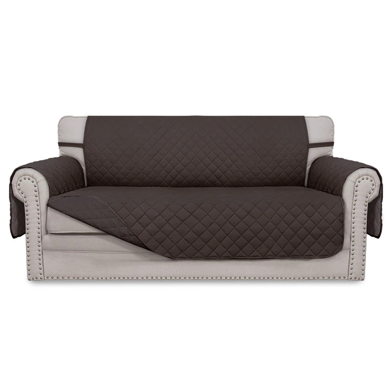 Easy-Going Sofa Slipcover Reversible Loveseat Sofa Cover Couch Cover for 2 Cushion Couch Furniture Protector with Elastic Straps for Pets Kids Dog Cat (Oversized Loveseat, Chocolate/Chocolate)