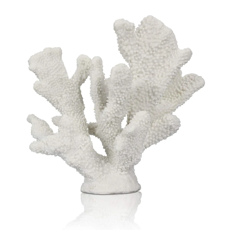 ALIWINER White Coral Decor White Coral Reef, Faux Artificial Coral Statue, Nautical Decor for Beach Theme Home, Wedding, Tabletop Window Display Decoration of Home Living Room 8.2" Height