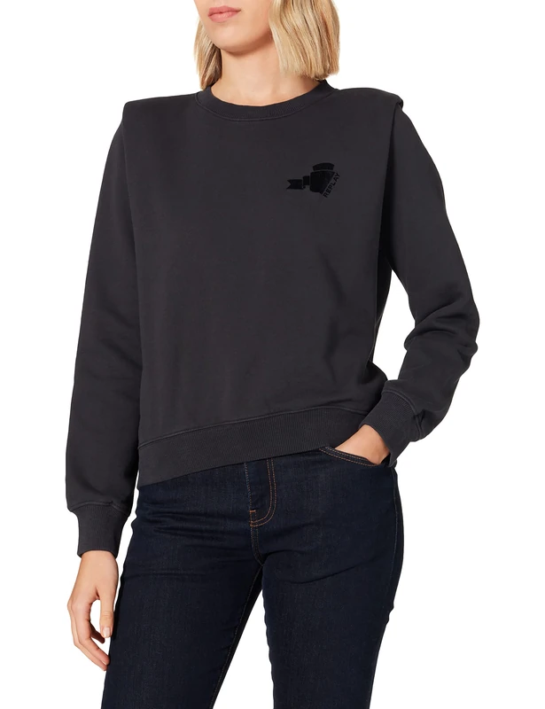REPLAY Women's W3606 Sweatshirt, 099 Blackboard, XS