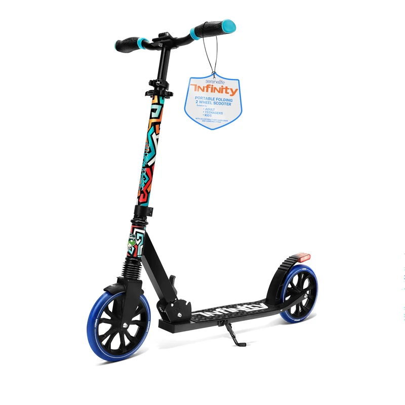 SereneLife Lightweight Foldable Kick Scooter - Graffiti Design