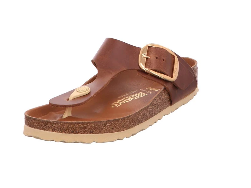 Birkenstock 1018745 Gizeh Big Buckle cognac, Oiled Leather Women Cognac UK 2.5