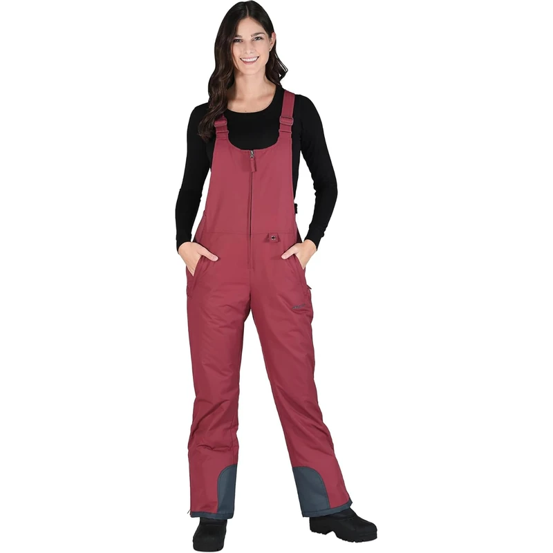 ARCTIX Women's Essential Insulated Bib Overalls, Crimson, Medium/31 Inseam - Image 1