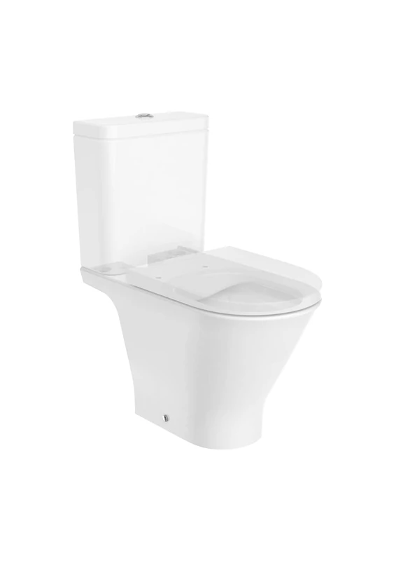 Roca, The Gap,Round - Rimless Dual Outlet Low Tank Toilet Mug, White, 370 mm x 655 mm x 790 mm, A3420N8000 - Image 1