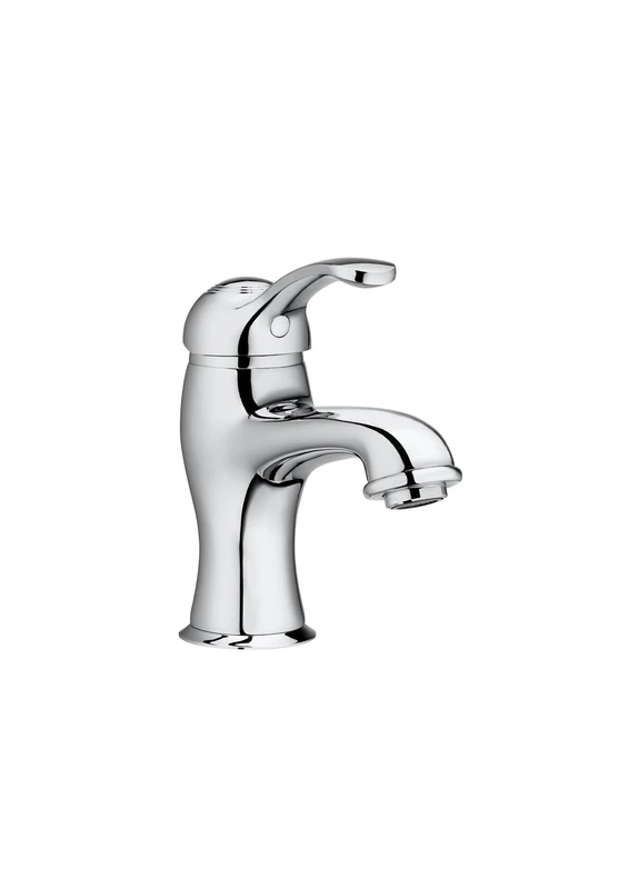 Roca Single Lever Mixer Tap for Washbasin with Click-Clack Drain, Smooth Body, 16 x 6.2 x 16 cm, Silver (Reference: A5A304BC00)