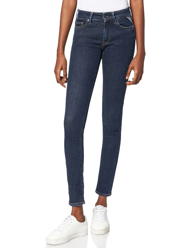 REPLAY Women's New Luz Jeans, 007 Dark Blue, 23W / 30L