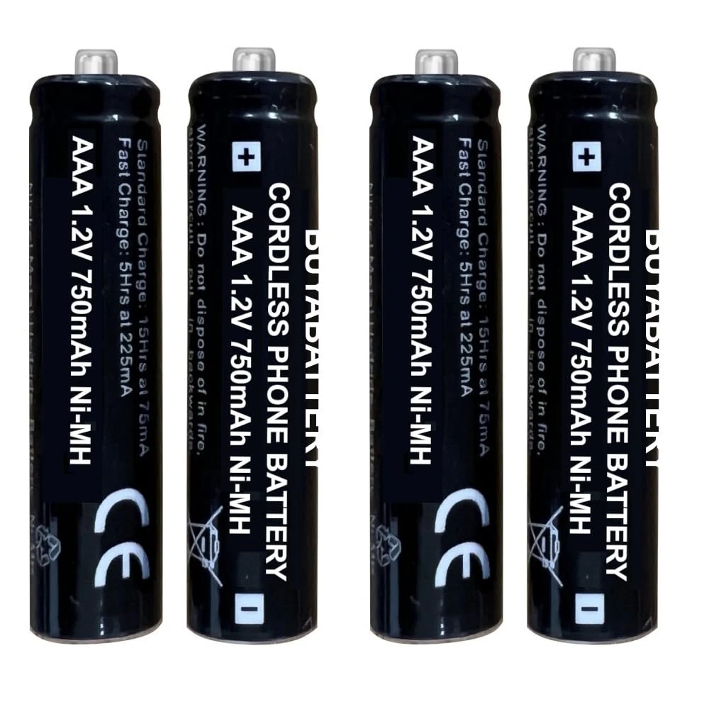 4 x Rechargeable AAA Cordless Telephone Batteries 750mAh 1.2V NiMH BuyaBattery suitable for BT, Siemens Gigaset and Panasonic Phones