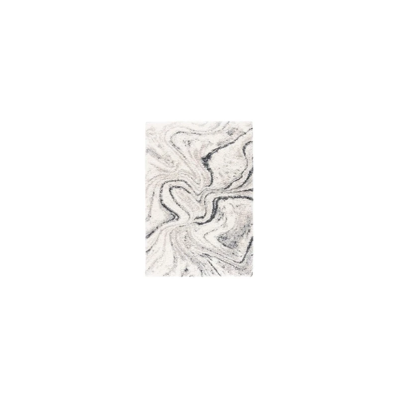 Safavieh Shag Rug for Living Room, Dining Room, Bedroom - Fontana Shag Collection, Short Pile, in Ivory and Grey, 91 X 152 cm - Image 1