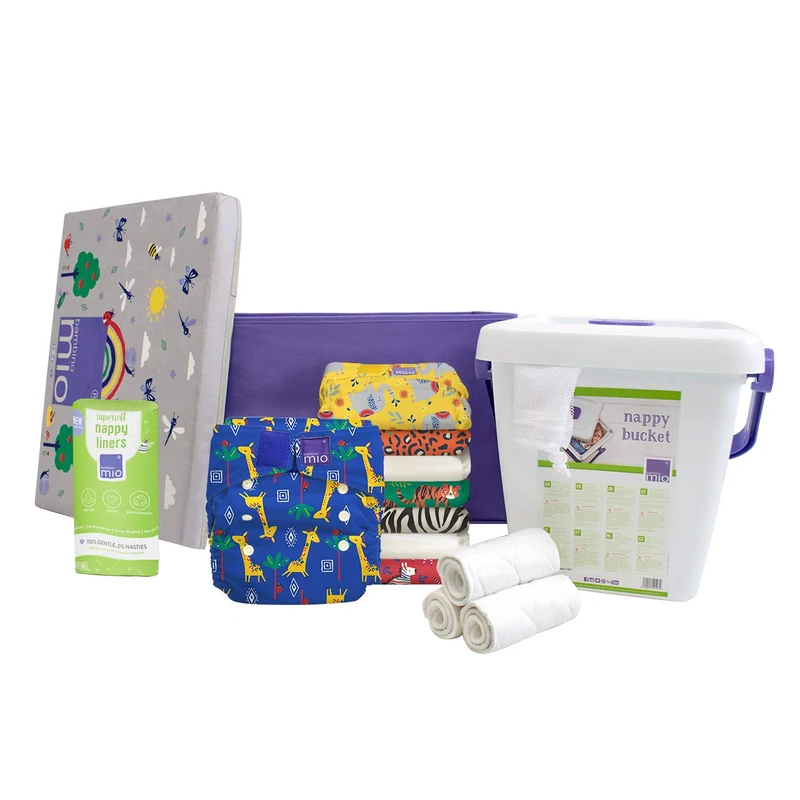 Bambino Mio SOSTAR NOMFR SAF Bambino Mio, Miosolo Cloth Nappy Starter Set, Safari Party, Multicoloured - Image 1