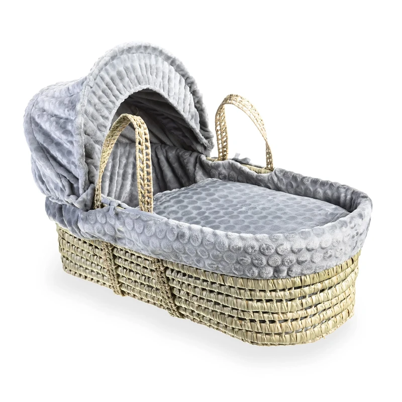 Clair de Lune Moses Basket, Grey, 75 x 28 x 24 cm