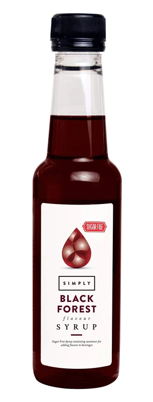 Simply Sugar Free Black Forest Syrup, Low Calorie, Vegan & Nut Free Flavoured Syrup for Coffee, Cocktails & Baking (250ml)