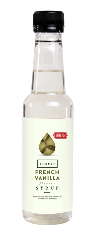 Simply Sugar Free French Vanilla Syrup, Low Calorie, Vegan & Nut Free Flavoured Syrup for Coffee, Cocktails & Baking (250ml)