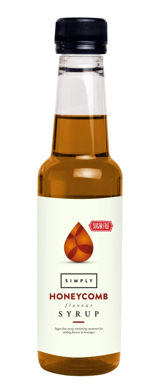 Simply Sugar Free Honeycomb Syrup, Low Calorie, Vegan & Nut Free Flavoured Syrup for Coffee, Cocktails & Baking (250ml)