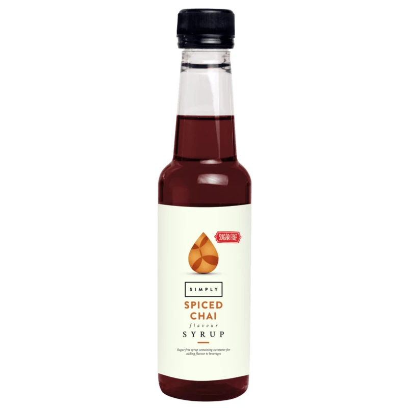 Simply Sugar Free Spiced Chai Syrup, Low Calorie, Vegan & Nut Free Flavoured Syrup for Coffee, Cocktails & Baking (250ml)