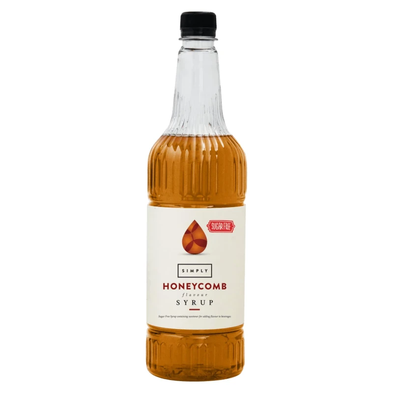 Simply Sugar Free Honeycomb Syrup, Low Calorie, Vegan & Nut Free Flavoured Syrup for Coffee, Cocktails & Baking (1 Litre)
