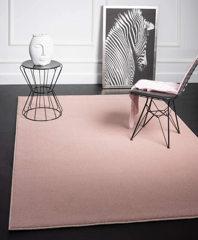 Mia's Teppiche "Emma Living Room Rug, Short Pile, 160 cm round, Rose, Pink, 4260657056126