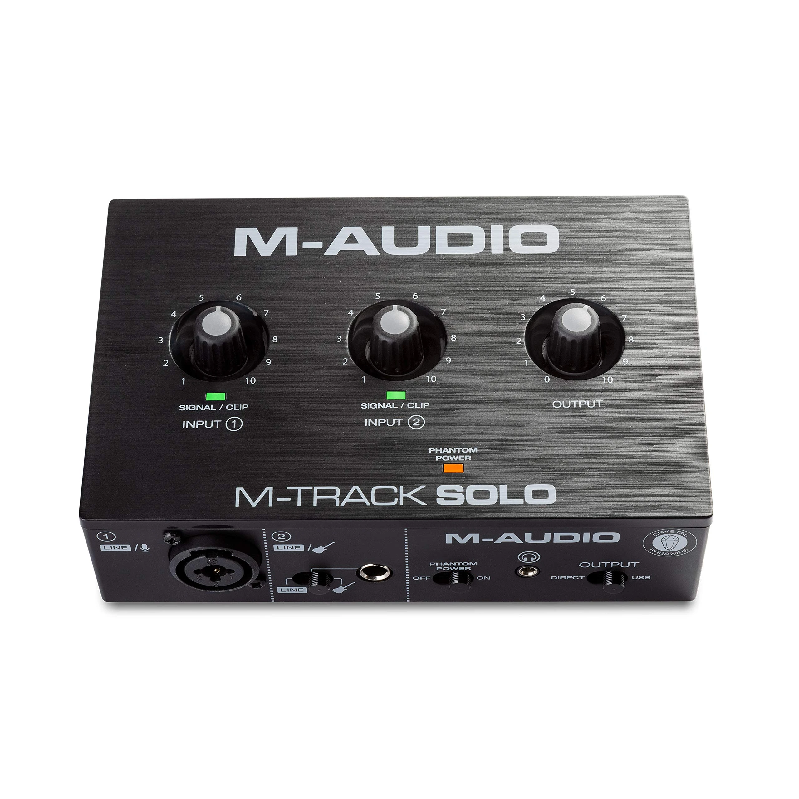 M-AUDIO M-Track Solo – USB Audio Interface for Recording, Streaming and Podcasting with XLR, Line and DI Inputs, Plus a Software Suite Included