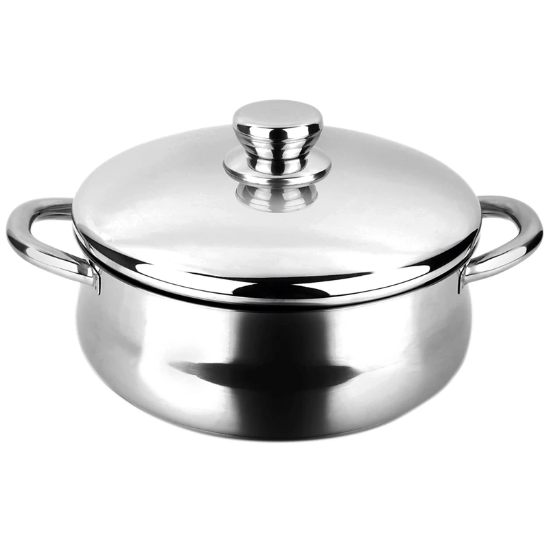 Silver Stainless Steel Pot + Stainless Steel lid 18/10 FAGOR Ø28 x 11 cm