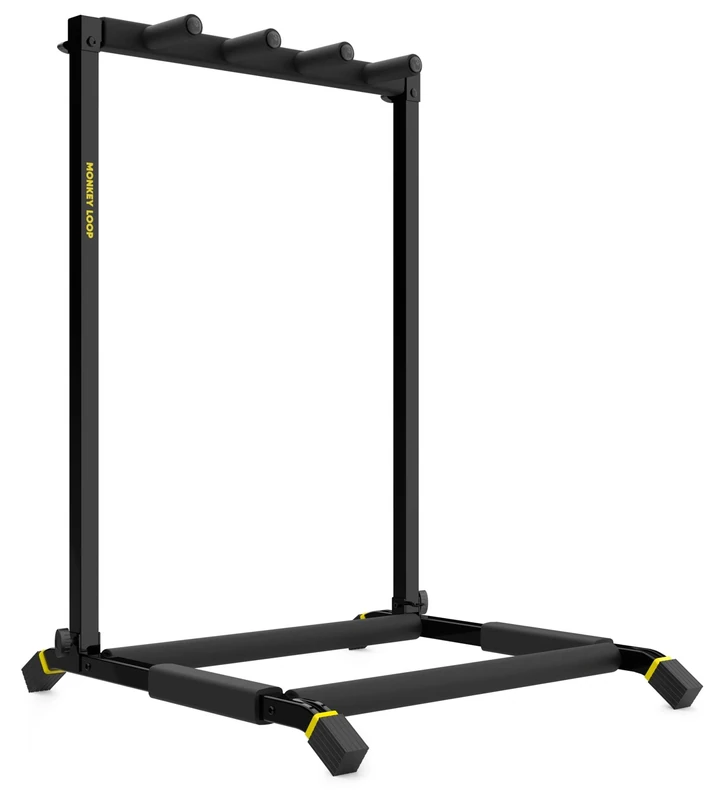 Monkey Loop Floor Prime 3 Floor Guitar Stand for 3 Instruments - Measures 68 x 44 x 54 cm - Made of Steel - Compact Design - Sturdy - Guitar Accessories