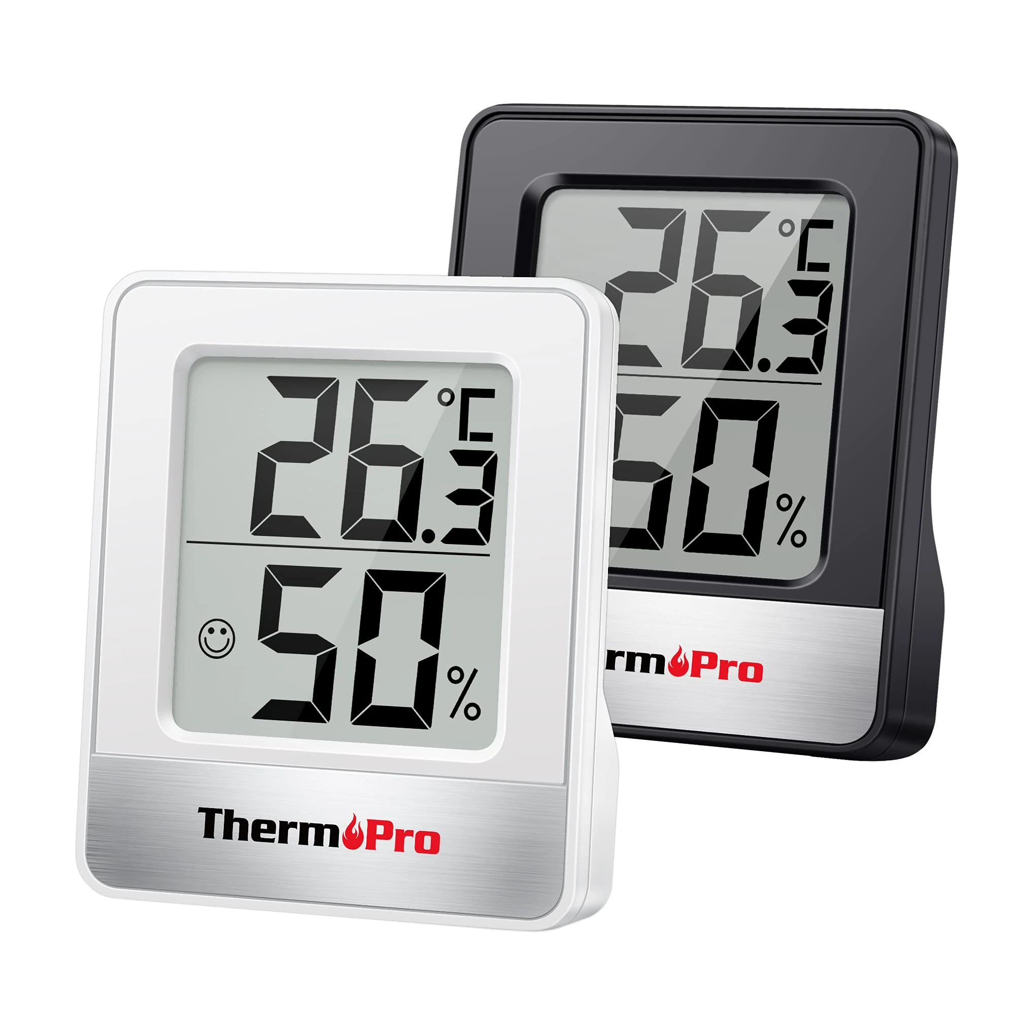 ThermoPro TP49 Digital Indoor Hygrometer Mini Room Thermometer Temperature Monitor and Humidity Meter for Home Office Air Comfort Thermo Hygrometer, 2 Pieces