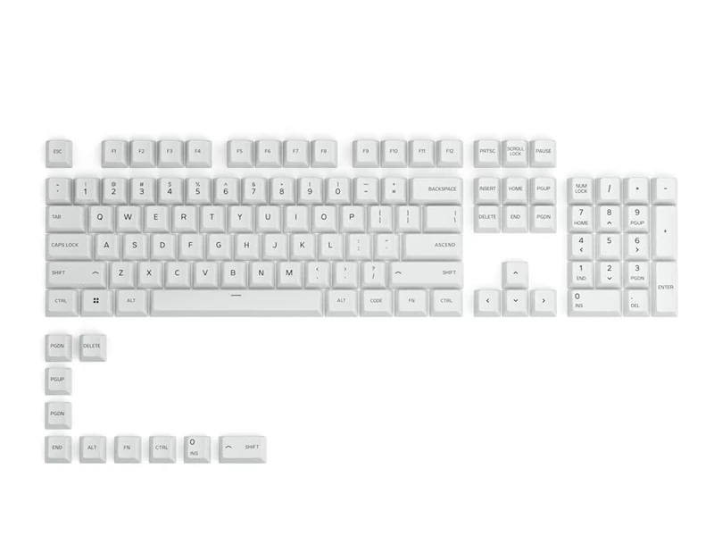 GLORIOUS Gaming 115x GPBT Keycaps - Cherry Profile, Super Durable PBT Plastic, Eye Catching Aesthetics, Superior Sound, Original Typeface - American QWERTY Layout - Arctic White