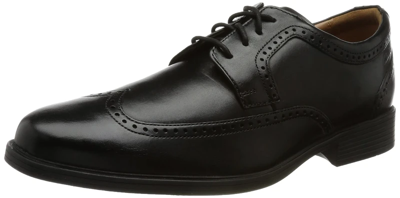 Clarks Whiddon Wing Mens Black Leather, 7