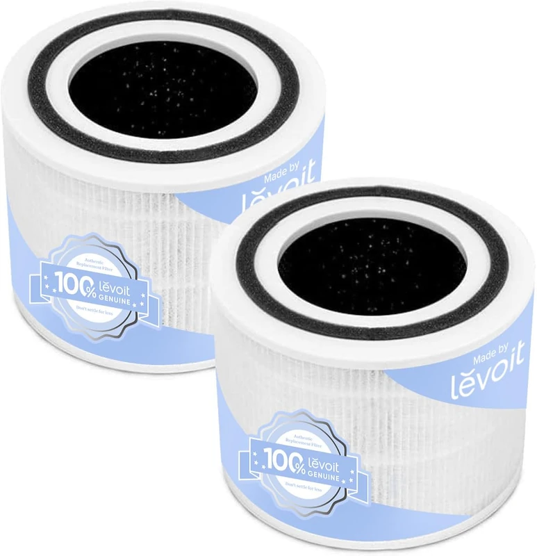 Levoit Replacement Filter for Cordless Vacuum Cleaner, 3-in-1 True HEPA, High-Efficiency Activated Carbon, White, 2 Count (Pack of 1)